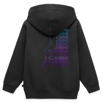 Felsklettern Felskletterer Retro - Kinder Premium Organic Zip Hoodie - Schwarz - Hinten - AI Model Kid Male (0cm)