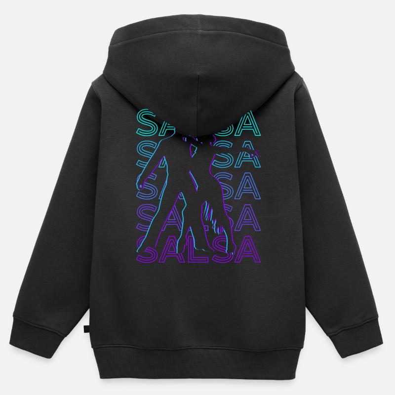 Salsa danse Salsa danse Salsa danseur Retro - Sweat Premium à capuche zippé enfant bio - noir