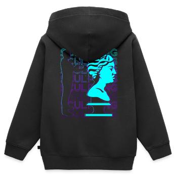 Sculpture Sculpteur Rétro - Sweat Premium à capuche zippé enfant bio - noir - Dos - AI Model Kid Male (0cm)
