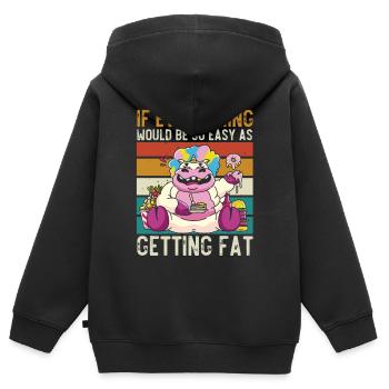 Si tout était aussi simple que de grossir - Sweat Premium à capuche zippé enfant bio - noir - Dos - AI Model Kid Male (0cm)