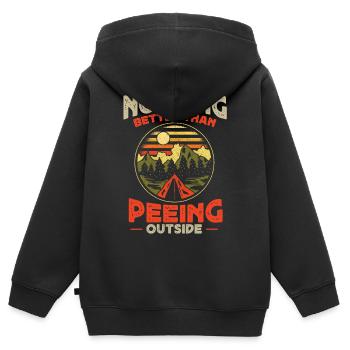 Nichts Besseres Als Draußen Zu Pinkeln - Kinder Premium Organic Zip Hoodie - Schwarz - Hinten - AI Model Kid Male (0cm)