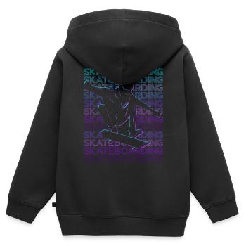 Skateboard Skateboard Skateboard Rétro - Sweat Premium à capuche zippé enfant bio - noir - Dos - AI Model Kid Male (0cm)