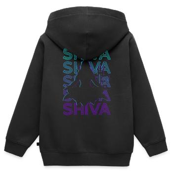 Shiva Dieu hindou Mythologie hindoue Ancien hindou - Sweat Premium à capuche zippé enfant bio - noir - Dos - AI Model Kid Male (0cm)