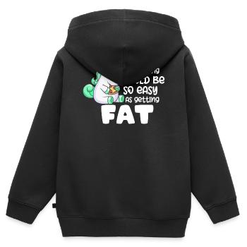 Si tout était aussi simple que de grossir - Sweat Premium à capuche zippé enfant bio - noir - Dos - AI Model Kid Male (0cm)