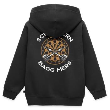 Dart Dart spielen, Schbiggern Fränkisch - Kinder Premium Organic Zip Hoodie - Schwarz - Hinten - AI Model Kid Male (0cm)