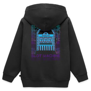 Spielautomat Casino Retro - Kinder Premium Organic Zip Hoodie - Schwarz - Hinten - AI Model Kid Male (0cm)