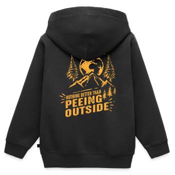 Nichts Besseres Als Draußen Zu Pinkeln - Kinder Premium Organic Zip Hoodie - Schwarz - Hinten - AI Model Kid Male (0cm)