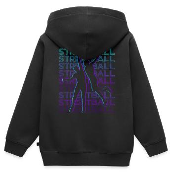 Streetball Spieler Retro - Kinder Premium Organic Zip Hoodie - Schwarz - Hinten - AI Model Kid Male (0cm)