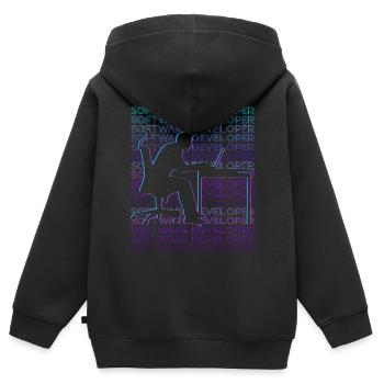 Software Developer Software Development Retro - Kids Premium Organic Zip-up Hoodie - black - Back - AI Model Kid Male (0cm)