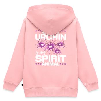 Seeigel ist mein Geist Tier - Seeigel - Kinder Premium Organic Zip Hoodie - Rosa - Hinten - AI Model Kid Female (0cm)
