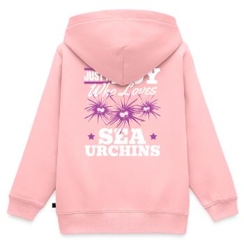 Nur ein Junge, der Seeigel liebt - Kinder Premium Organic Zip Hoodie - Rosa - Hinten - AI Model Kid Female (0cm)