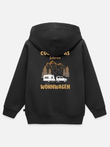 Opa Wohnwagen Camping - Kinder Premium Organic Zip Hoodie - Schwarz