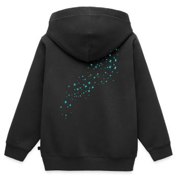 Sternenstaub Grün - Kinder Premium Organic Zip Hoodie - Schwarz - Hinten - AI Model Kid Male (0cm)