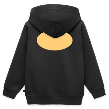 Gelbes Oval Simpel Design - Kinder Premium Organic Zip Hoodie - Schwarz - Hinten - AI Model Kid Male (0cm)