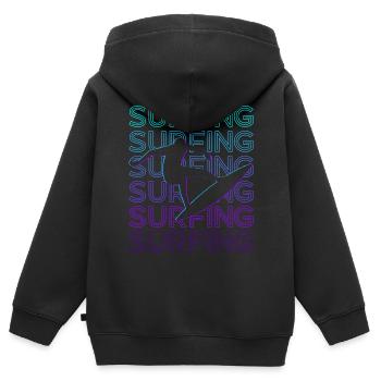 Surfen Surfer Surf Retro - Kinder Premium Organic Zip Hoodie - Schwarz - Hinten - AI Model Kid Male (0cm)