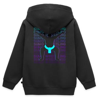 Sumo-Ringen Sumo-Ringer Japanischer Ringer - Kinder Premium Organic Zip Hoodie - Schwarz - Hinten - AI Model Kid Male (0cm)