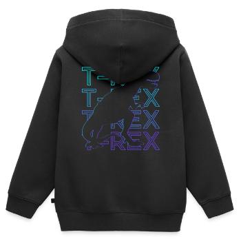 T-Rex Dinosaure T Rex Dino Rétro - Sweat Premium à capuche zippé enfant bio - noir - Dos - AI Model Kid Male (0cm)