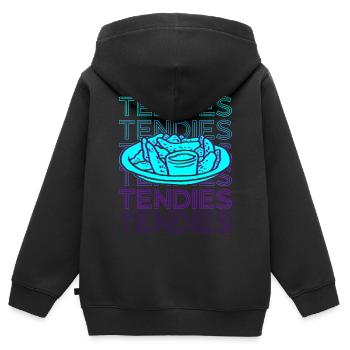 Tendies Poulet Tendre Rétro - Sweat Premium à capuche zippé enfant bio - noir - Dos - AI Model Kid Male (0cm)