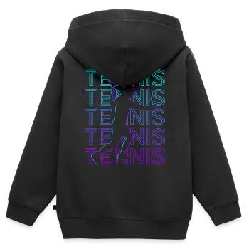 Tennisspieler Retro - Kinder Premium Organic Zip Hoodie - Schwarz - Hinten - AI Model Kid Male (0cm)