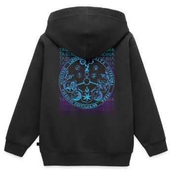 Tabula Smaragdina Smaragdtafel Hermetische Alchemi - Kinder Premium Organic Zip Hoodie - Schwarz - Hinten - AI Model Kid Male (0cm)