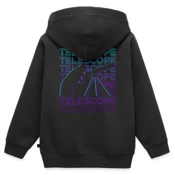 Astronomie Astronom Teleskop Retro - Kinder Premium Organic Zip Hoodie - Schwarz - Hinten - AI Model Kid Male (0cm)