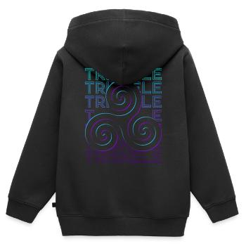 Triskele Triskelion Altes keltisches Symbol - Kinder Premium Organic Zip Hoodie - Schwarz - Hinten - AI Model Kid Male (0cm)