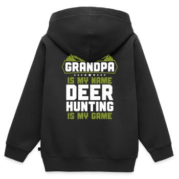 Buck Deer Hunting Hunter - Kinder Premium Organic Zip Hoodie - Schwarz - Hinten - AI Model Kid Male (0cm)