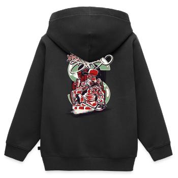 Hip Hop Raver Sprayer - Sweat Premium à capuche zippé enfant bio - noir - Dos - AI Model Kid Male (0cm)