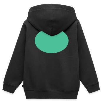 Grünes Oval Simpel Design - Kinder Premium Organic Zip Hoodie - Schwarz - Hinten - AI Model Kid Male (0cm)