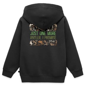 Buck Deer Hunting Hunter Vintage - Sweat Premium à capuche zippé enfant bio - noir - Dos - AI Model Kid Male (0cm)