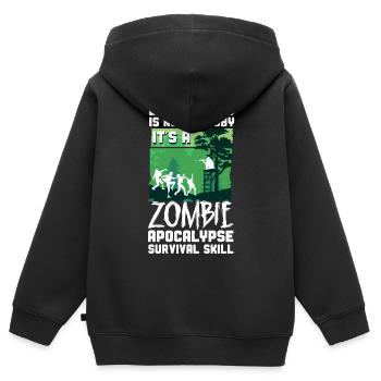 Chasseur de cerfs Buck Zombie - Sweat Premium à capuche zippé enfant bio - noir - Dos - AI Model Kid Male (0cm)