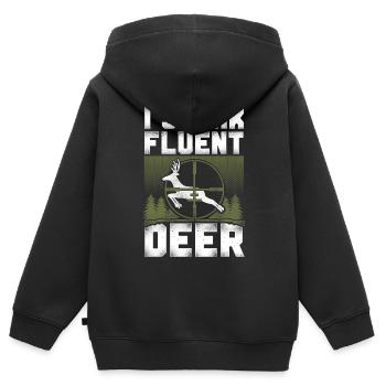 Buck Deer Hunting Hunter Vintage I - Sweat Premium à capuche zippé enfant bio - noir - Dos - AI Model Kid Male (0cm)