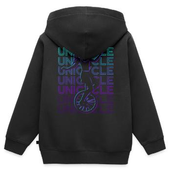 Monocyclisme Monocycle Rétro - Sweat Premium à capuche zippé enfant bio - noir - Dos - AI Model Kid Male (0cm)