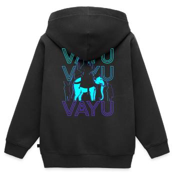 Vayu Dieu hindou Mythologie hindoue Ancien hindou Retr - Sweat Premium à capuche zippé enfant bio - noir - Dos - AI Model Kid Male (0cm)