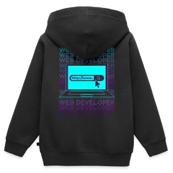 Web Developer Web Development Retro - Kids Premium Organic Zip-up Hoodie - black - Back - AI Model Kid Male (0cm)
