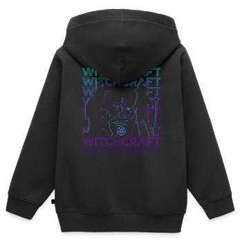 Hexerei Retro - Kinder Premium Organic Zip Hoodie - Schwarz - Hinten - AI Model Kid Male (0cm)