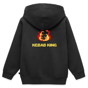 Kebab König Schaschlik Grill Imbiss Gourmet - Kinder Premium Organic Zip Hoodie - Schwarz - Hinten - AI Model Kid Male (0cm)
