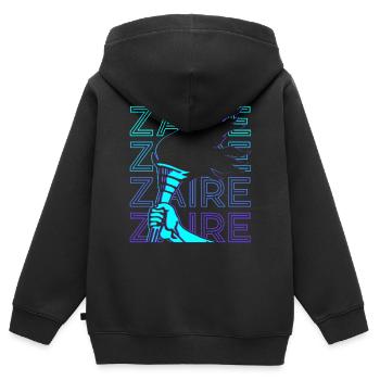 Zaire Kongo Kongolesisch Retro - Kinder Premium Organic Zip Hoodie - Schwarz - Hinten - AI Model Kid Male (0cm)