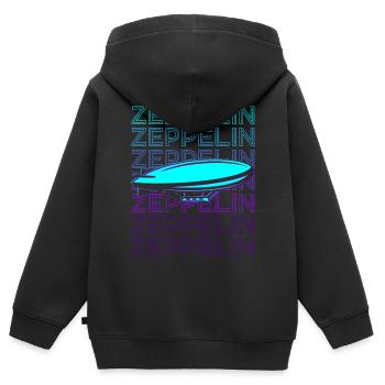 Zeppelin Luftschiff Retro - Kinder Premium Organic Zip Hoodie - Schwarz - Hinten - AI Model Kid Male (0cm)