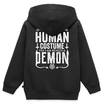 Funny Cult Occult - Kids Premium Organic Zip-up Hoodie - black - Back - AI Model Kid Male (0cm)