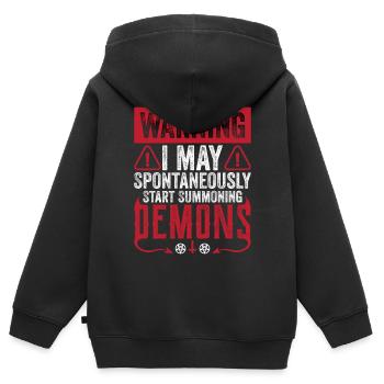 Funny Cult Occult - Kids Premium Organic Zip-up Hoodie - black - Back - AI Model Kid Male (0cm)
