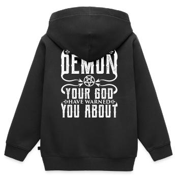 Funny Cult Occult - Kids Premium Organic Zip-up Hoodie - black - Back - AI Model Kid Male (0cm)