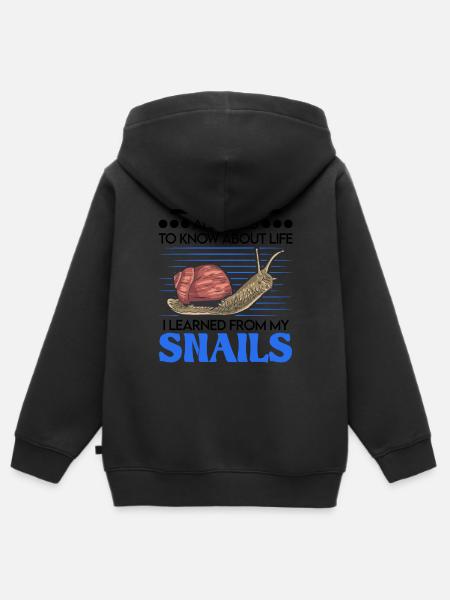 Schnecke Geschenk Weinbergschnecke - Kinder Premium Organic Zip Hoodie -