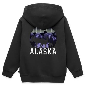 Alaska - Sweat Premium à capuche zippé enfant bio - noir - Dos - AI Model Kid Male (0cm)