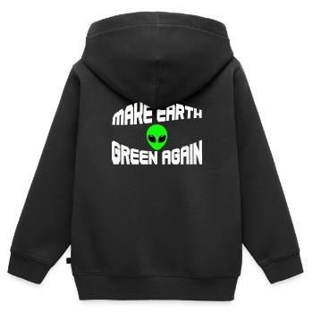 Étranger - Sweat Premium à capuche zippé enfant bio - noir - Dos - AI Model Kid Male (0cm)