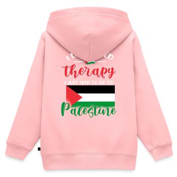 Palestine - Sweat Premium à capuche zippé enfant bio - rose - Dos - AI Model Kid Female (0cm)