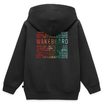 Wakeboard Wakeboarder Wakeboarding Cadeau - Sweat Premium à capuche zippé enfant bio - noir - Dos - AI Model Kid Male (0cm)