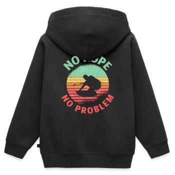 Wakeboard WakeboardIng Wakeboarder Cadeau - Sweat Premium à capuche zippé enfant bio - noir - Dos - AI Model Kid Male (0cm)