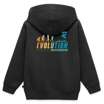 Wakeboard Wakeboarder Wakeboarding Cadeau - Sweat Premium à capuche zippé enfant bio - noir - Dos - AI Model Kid Male (0cm)