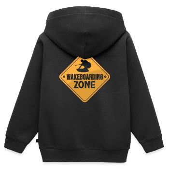 Wakeboarder Wakeboard Wakeboard Wakeing Cadeau - Sweat Premium à capuche zippé enfant bio - noir - Dos - AI Model Kid Male (0cm)